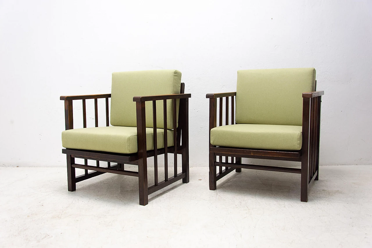 Pair of Art Deco armchairs by Jan Vaněk and Jaroslav Grunt, 1930s 7