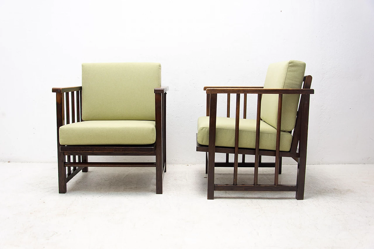 Pair of Art Deco armchairs by Jan Vaněk and Jaroslav Grunt, 1930s 8