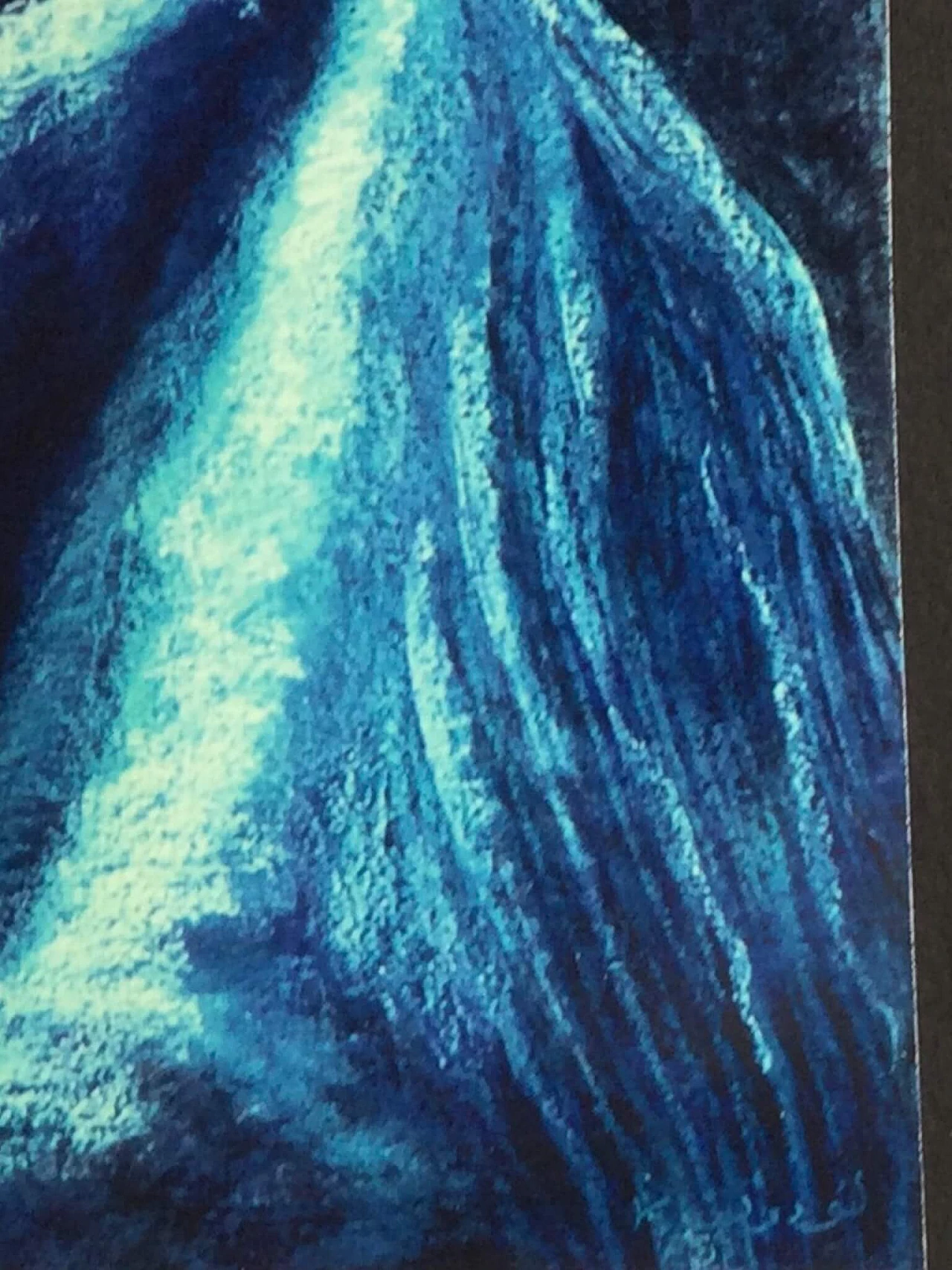 Ludovica Barattieri di San Pietro, Burqa azzurro, gessetto su carta 1