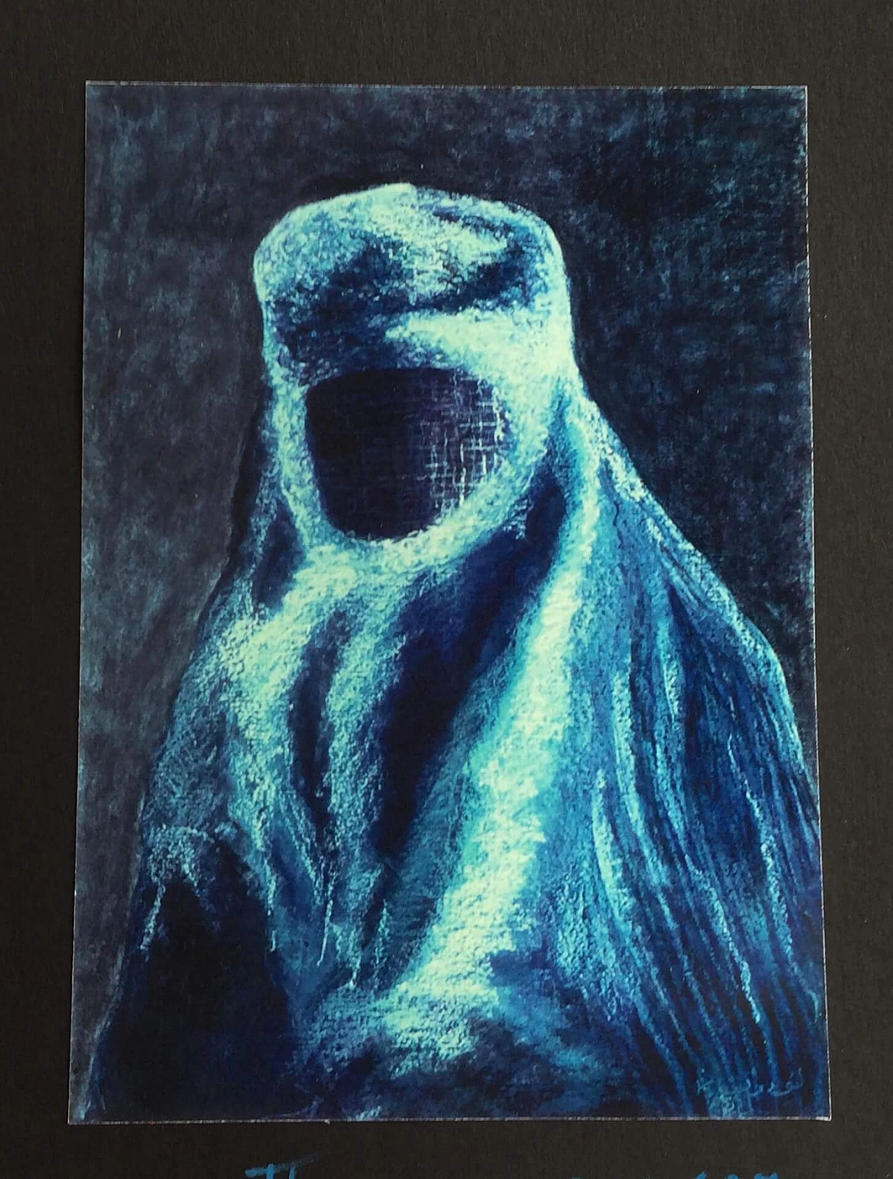 Ludovica Barattieri di San Pietro, Burqa azzurro, gessetto su carta 3