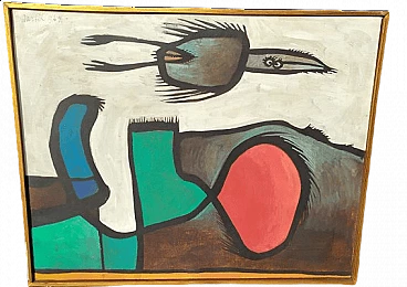 Anton Lutgerink Dartel, olio su tela, incorniciato, 1964