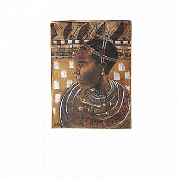 Etiennette Johan, Portrait of a post-Cubist figure, oil on canvas, 1950s