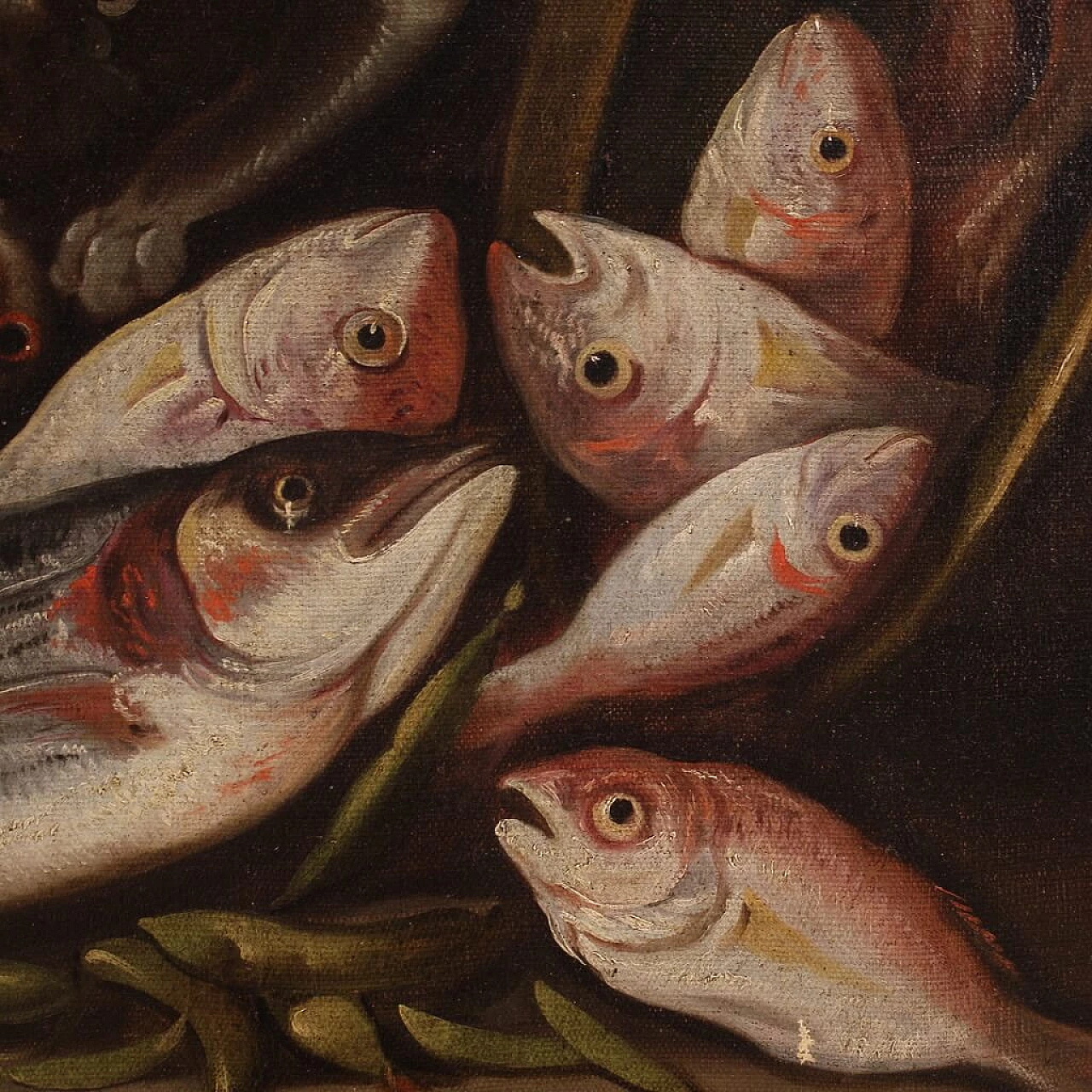 Natura morta con animali, fiori e frutta, dipinto a olio su tela, '600 9