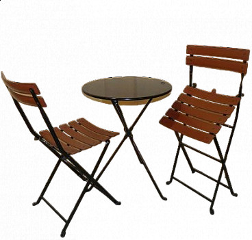 Pair of Celestina folding chairs and Cumano coffee table for Zanotta, 1970s