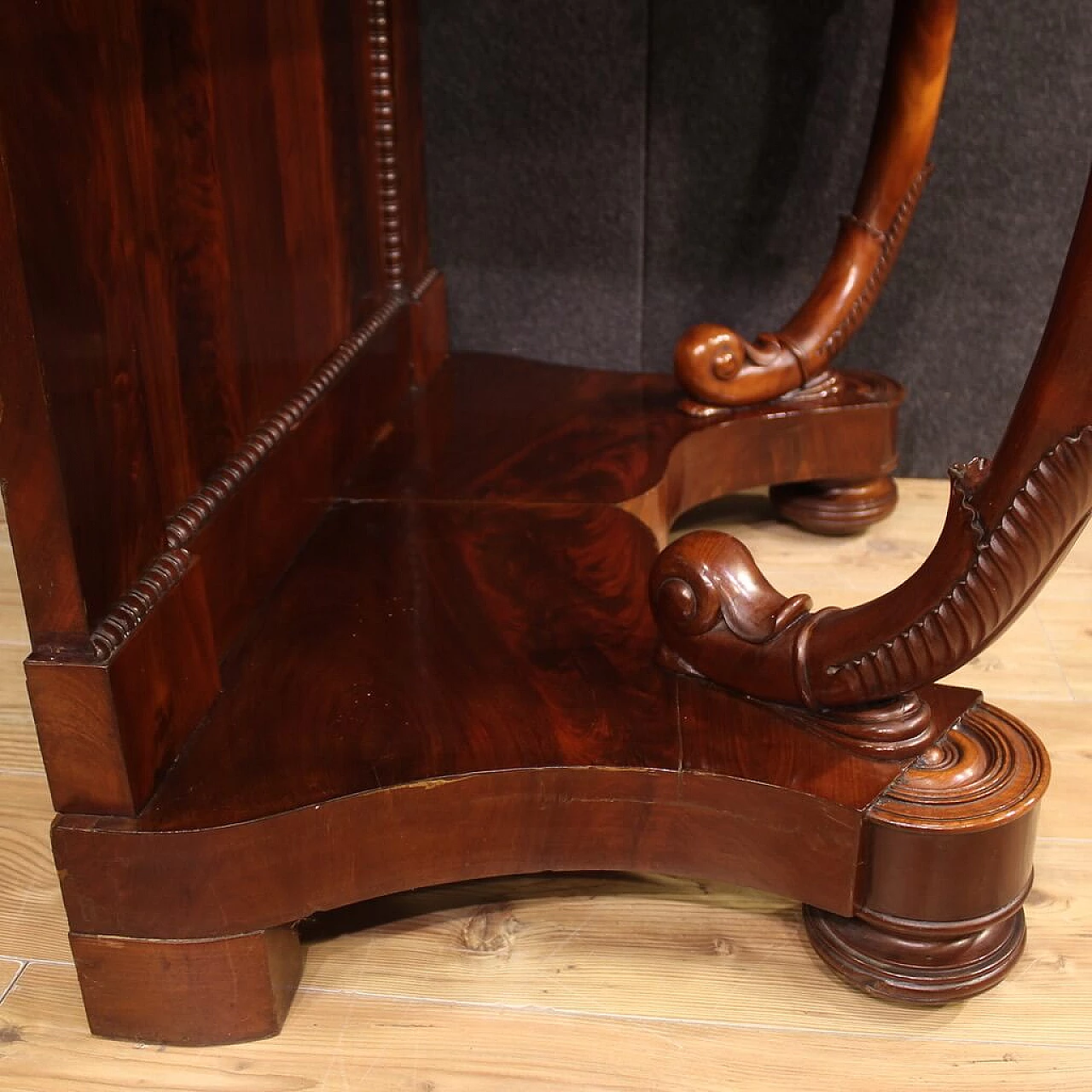 Charles X console table in mahogany with marble top, first half of the 19th century 9