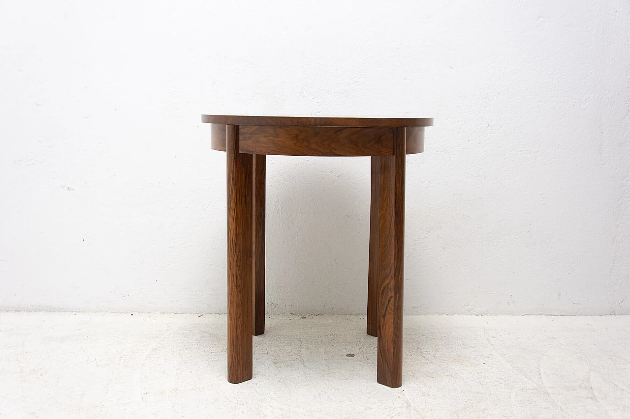 Tavolino rotondo Art Déco in noce, anni '40 13