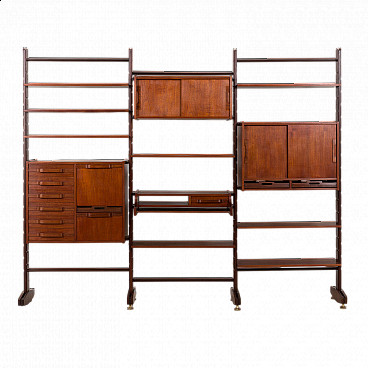 Double-sided bookcase with desk and compartments by Ico Parisi, 1950s