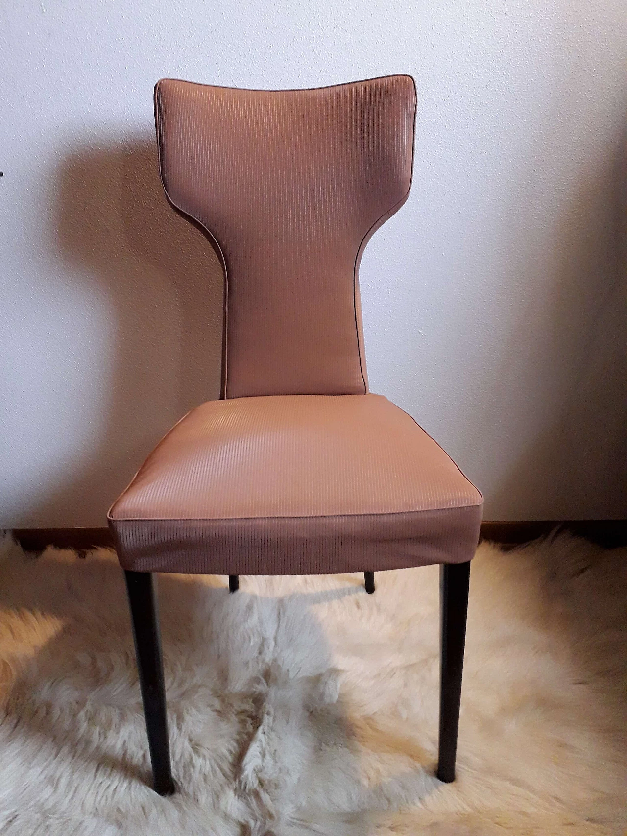 Pink nylon and wood chair attributed to Guglielmo Ulrich, 1940s 7