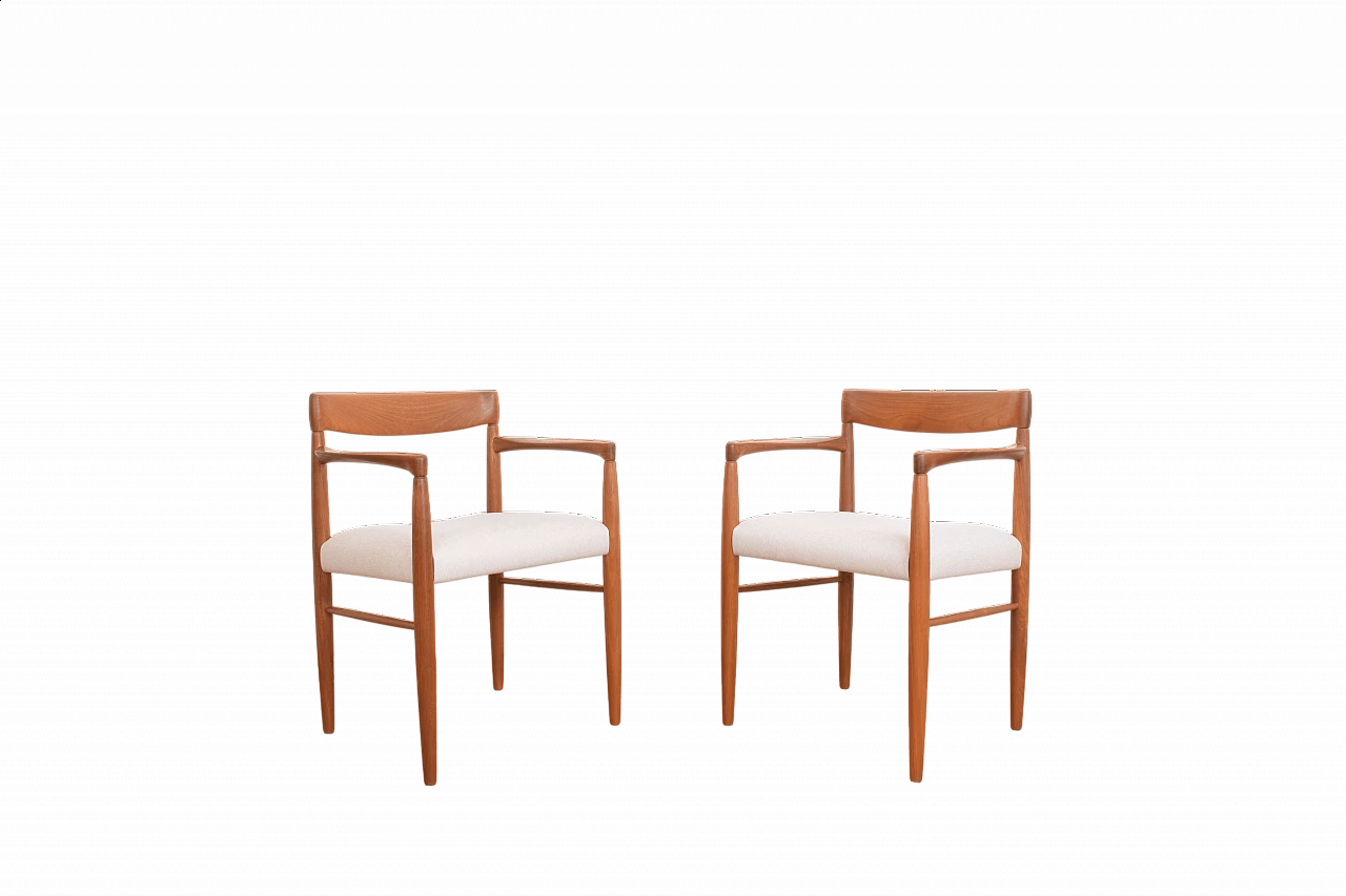 Coppia di poltrone in teak massello di H. W. Klein per Bramin, anni '60 15