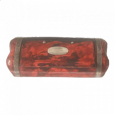 Lacquered wood and silver snuffbox, 1920s