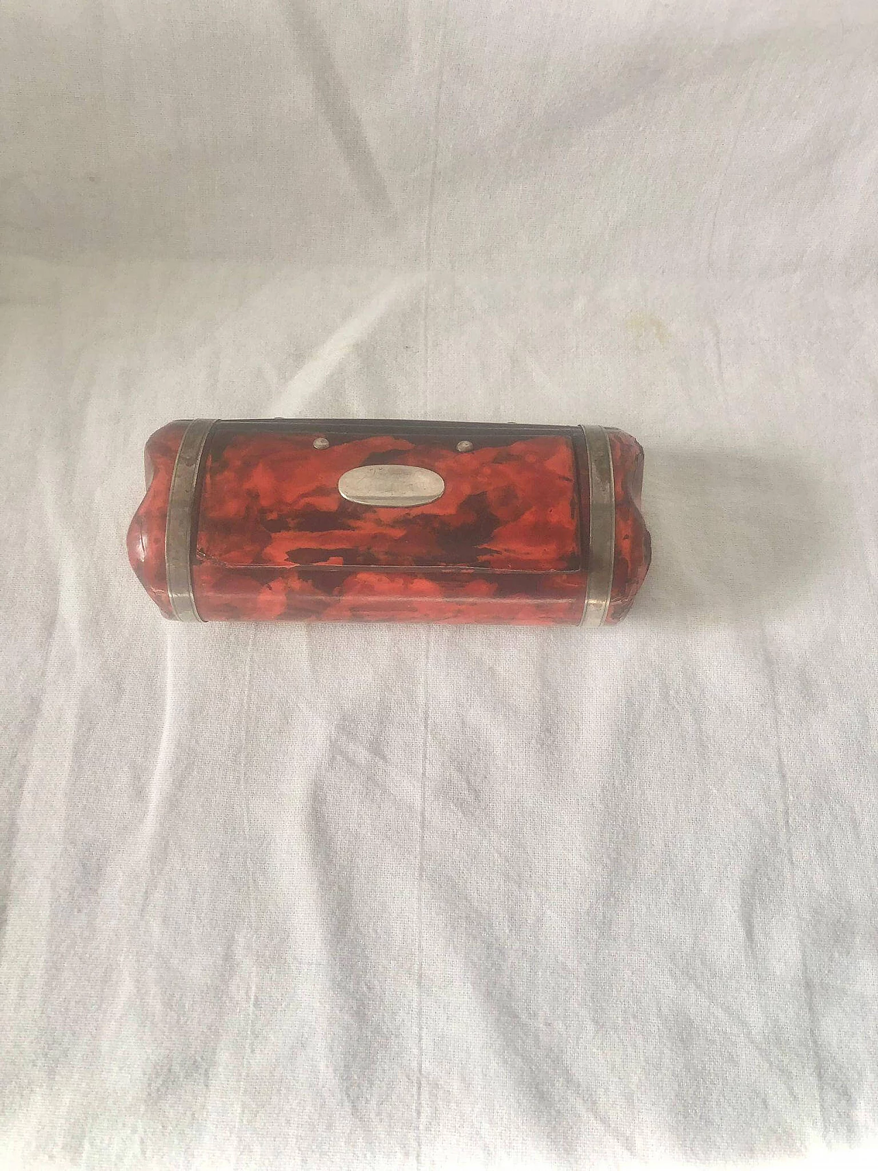 Tabacchiera in legno laccato e argento, anni '20 10