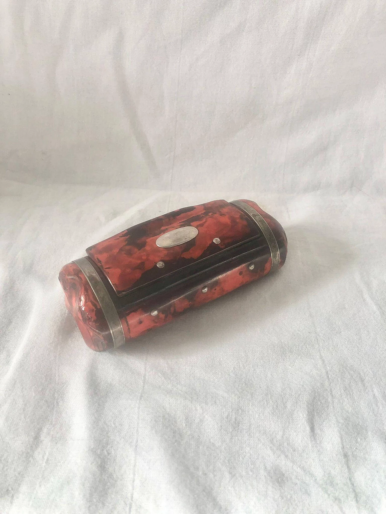 Lacquered wood and silver snuffbox, 1920s 11