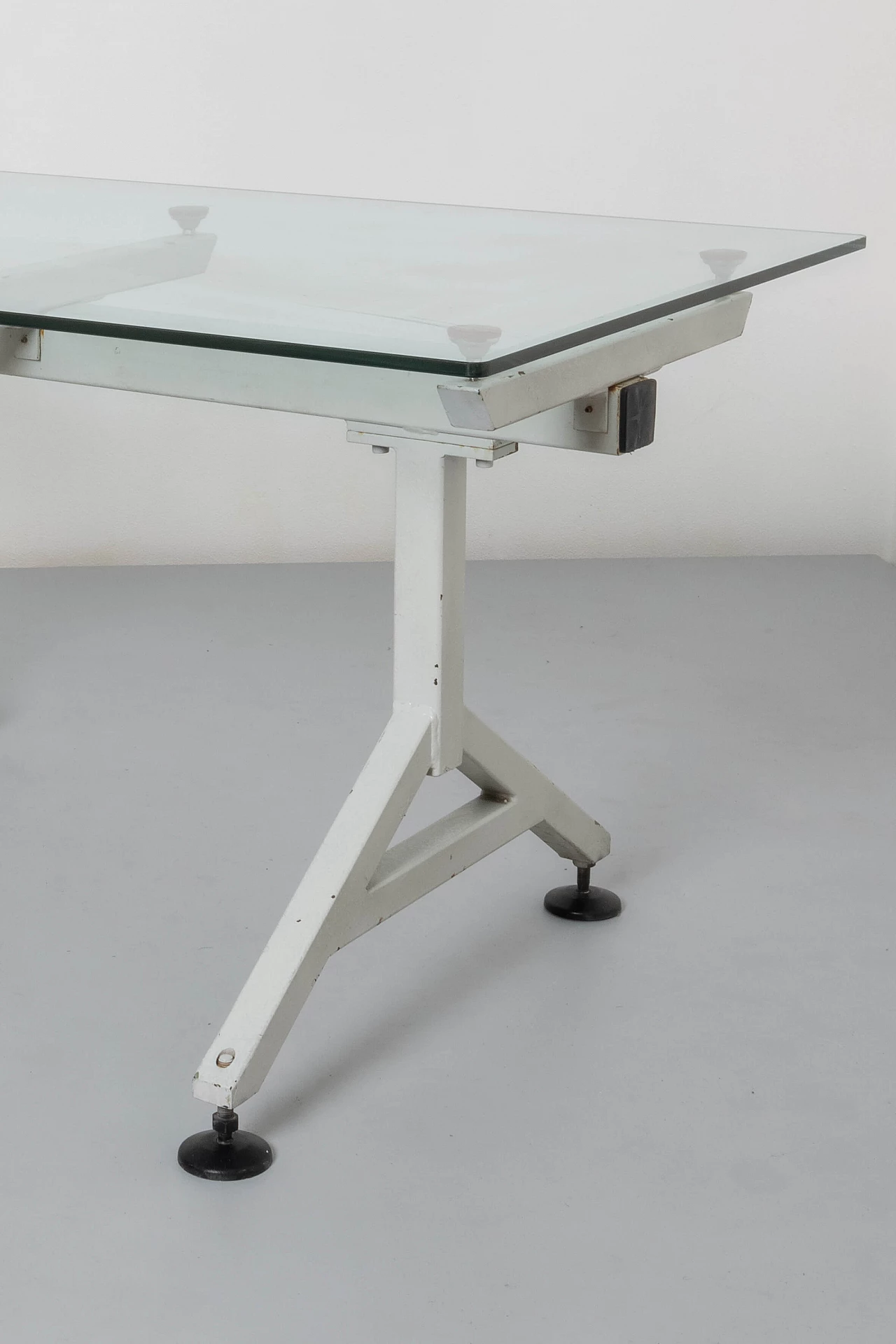 Metal table with crystal top, 1970s 2