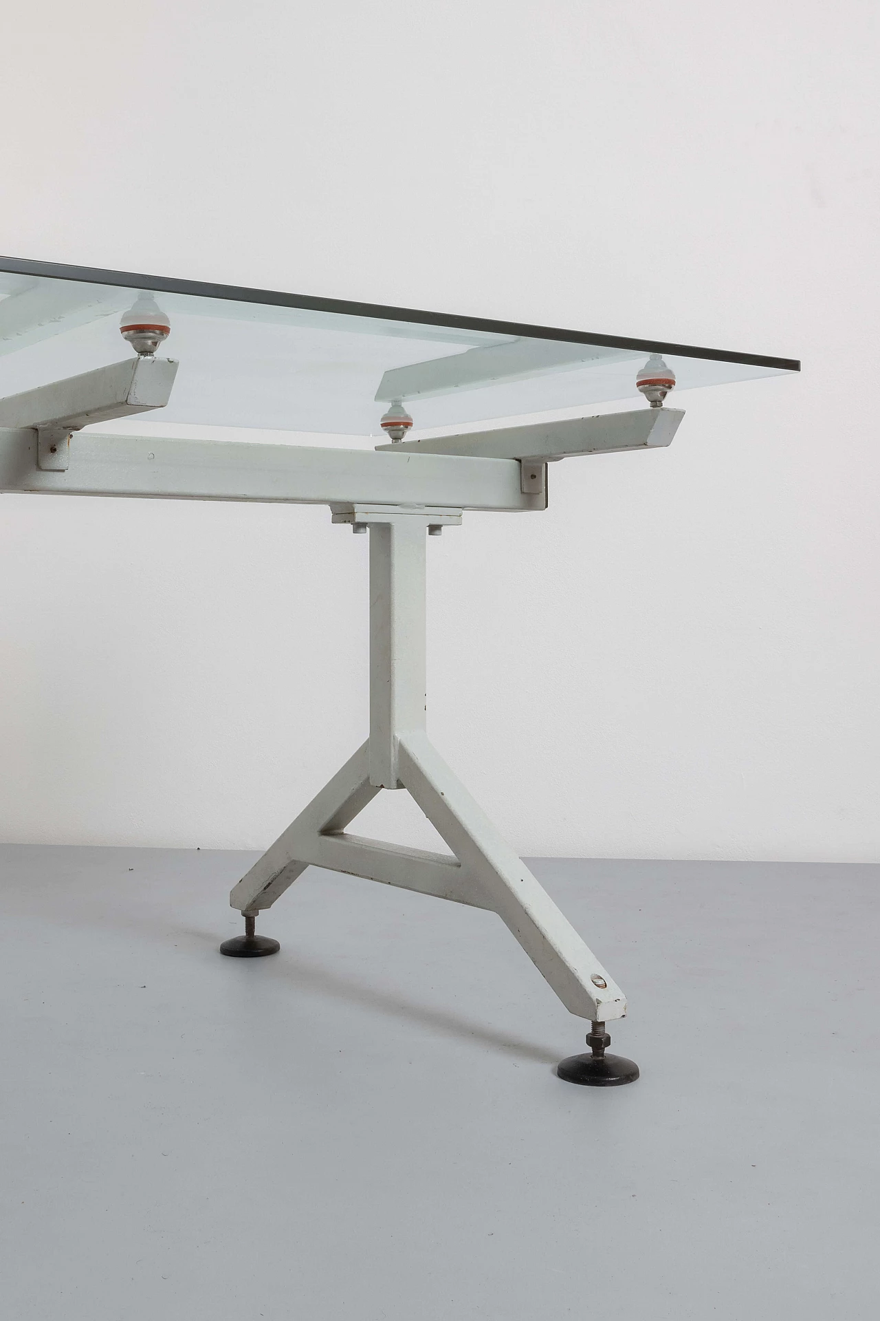 Metal table with crystal top, 1970s 3