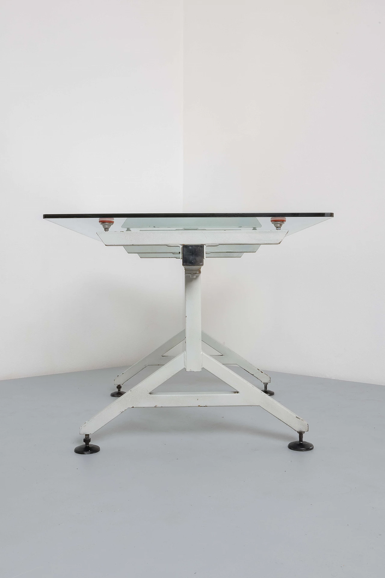 Metal table with crystal top, 1970s 6