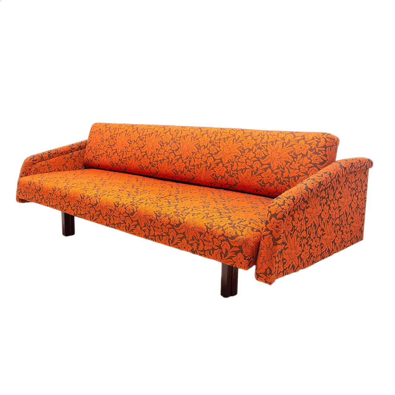 Divano letto pieghevole con rivestimento in fantasia, anni '60 21