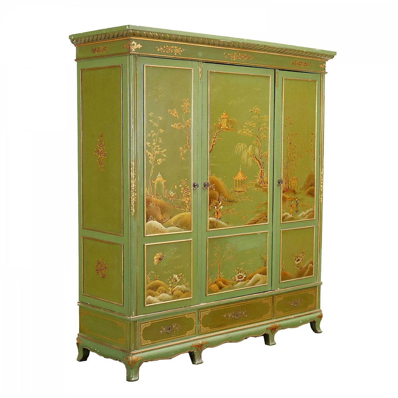 Armadio in legno in stile Chinoiserie, anni '50 1