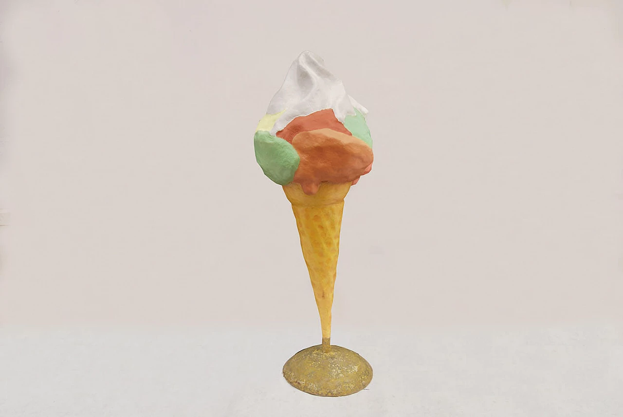Three-dimensional fibreglass ice cream shaped sign, 1970s 1