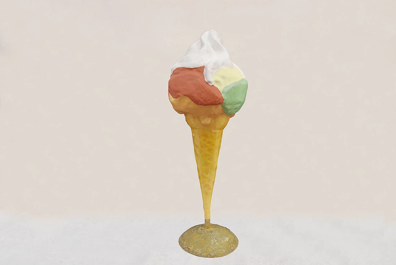 Three-dimensional fibreglass ice cream shaped sign, 1970s 3