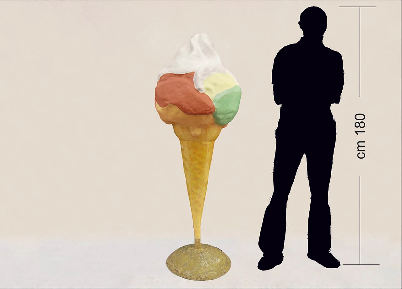 Insegna a forma di gelato tridimensionale in vetroresina, anni '70 4
