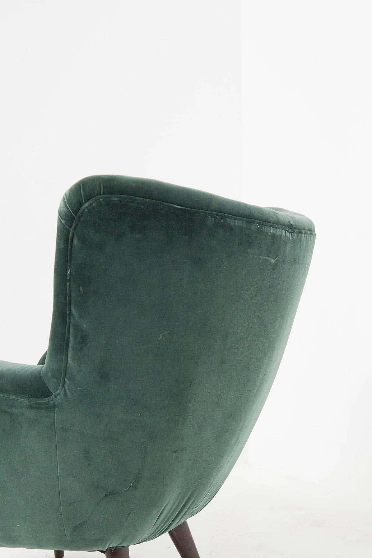 Velvet armchair by Carlo Mollino for Apelli and Varesio, 1950s 7