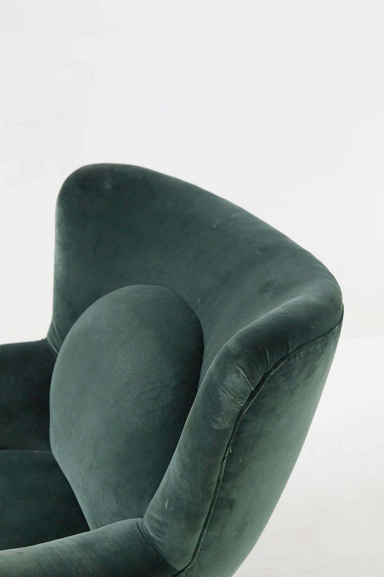 Velvet armchair by Carlo Mollino for Apelli and Varesio, 1950s 8