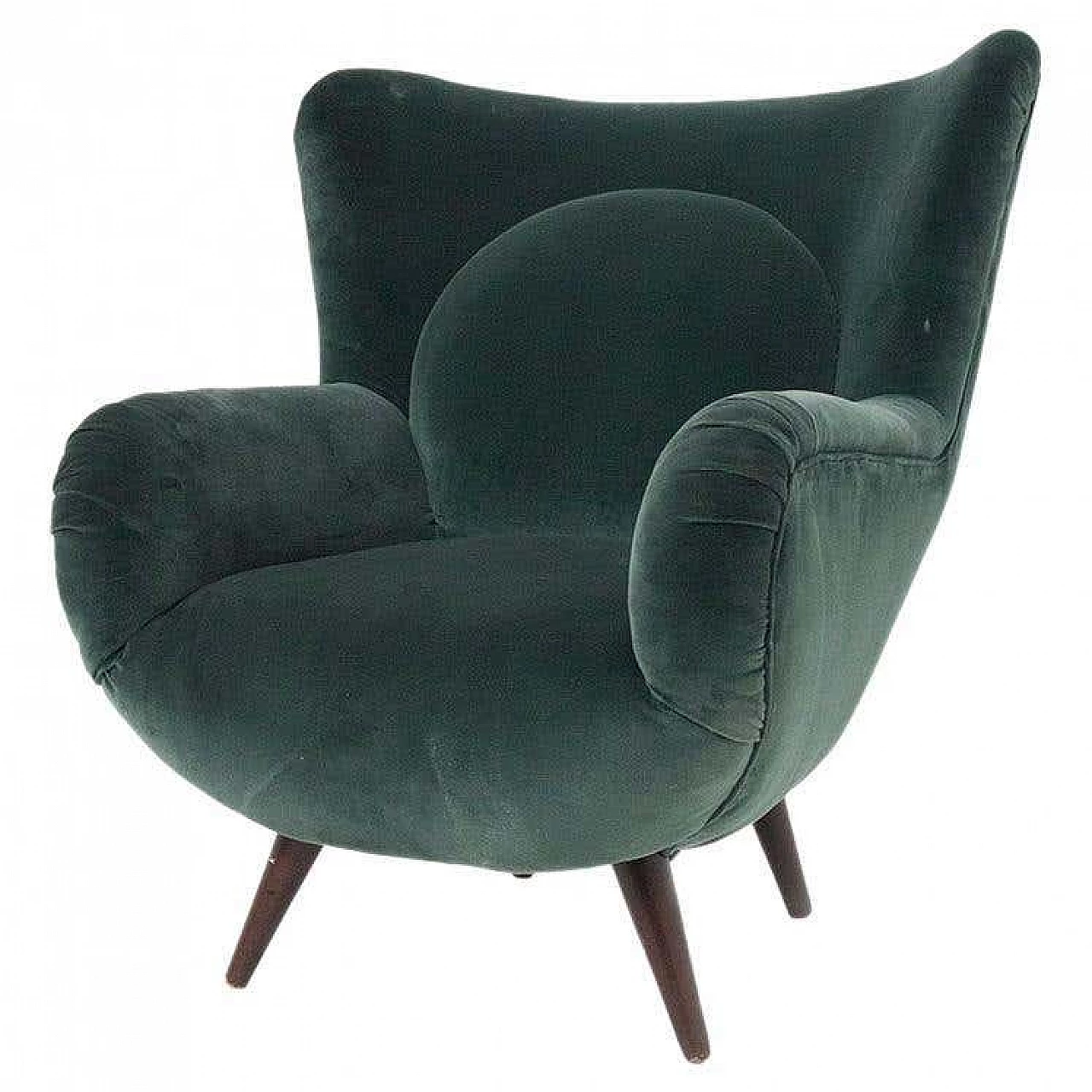 Velvet armchair by Carlo Mollino for Apelli and Varesio, 1950s 9