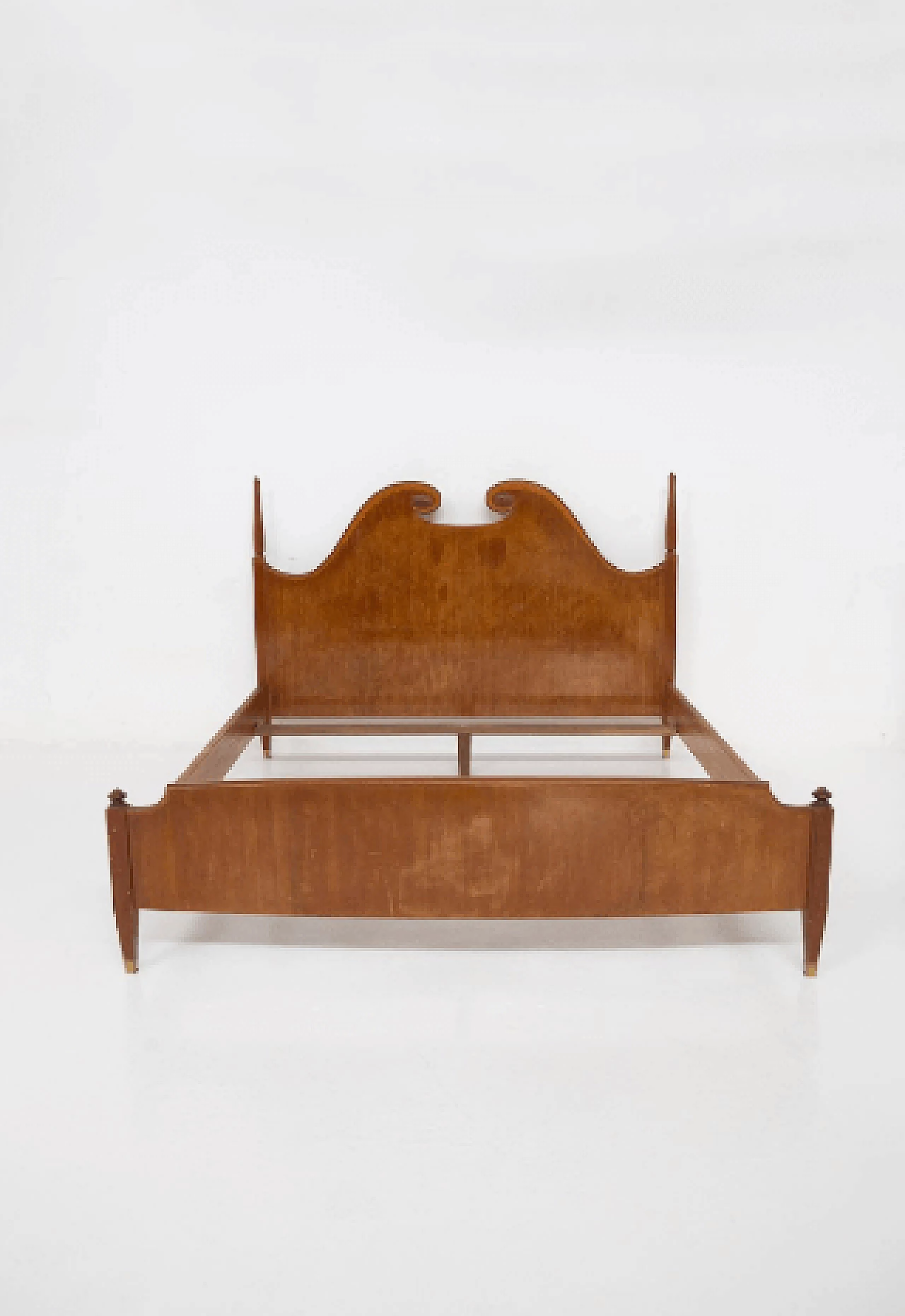 Letto matrimoniale in legno di Paolo Buffa, anni '50 9