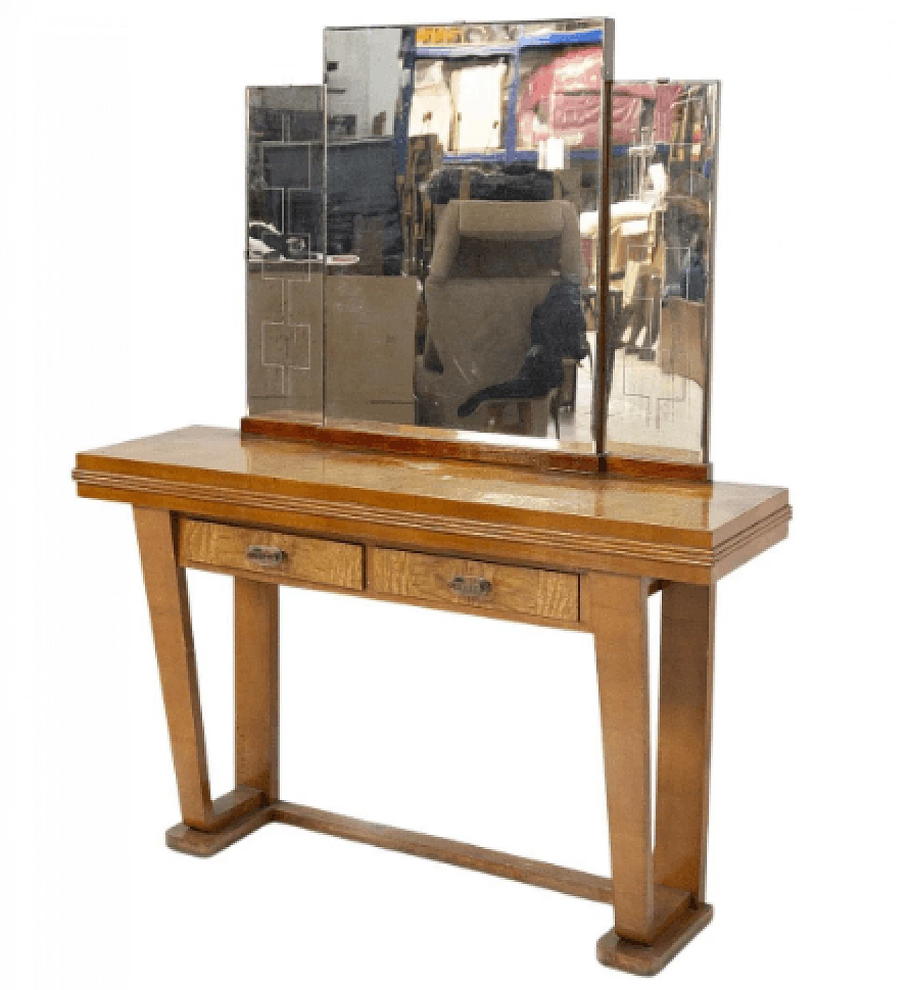 Wood vanity table by Fontana Arte, 1950s 1