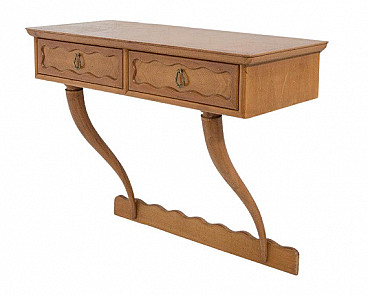 Wood console with drawers by Paolo Buffa, 1950s