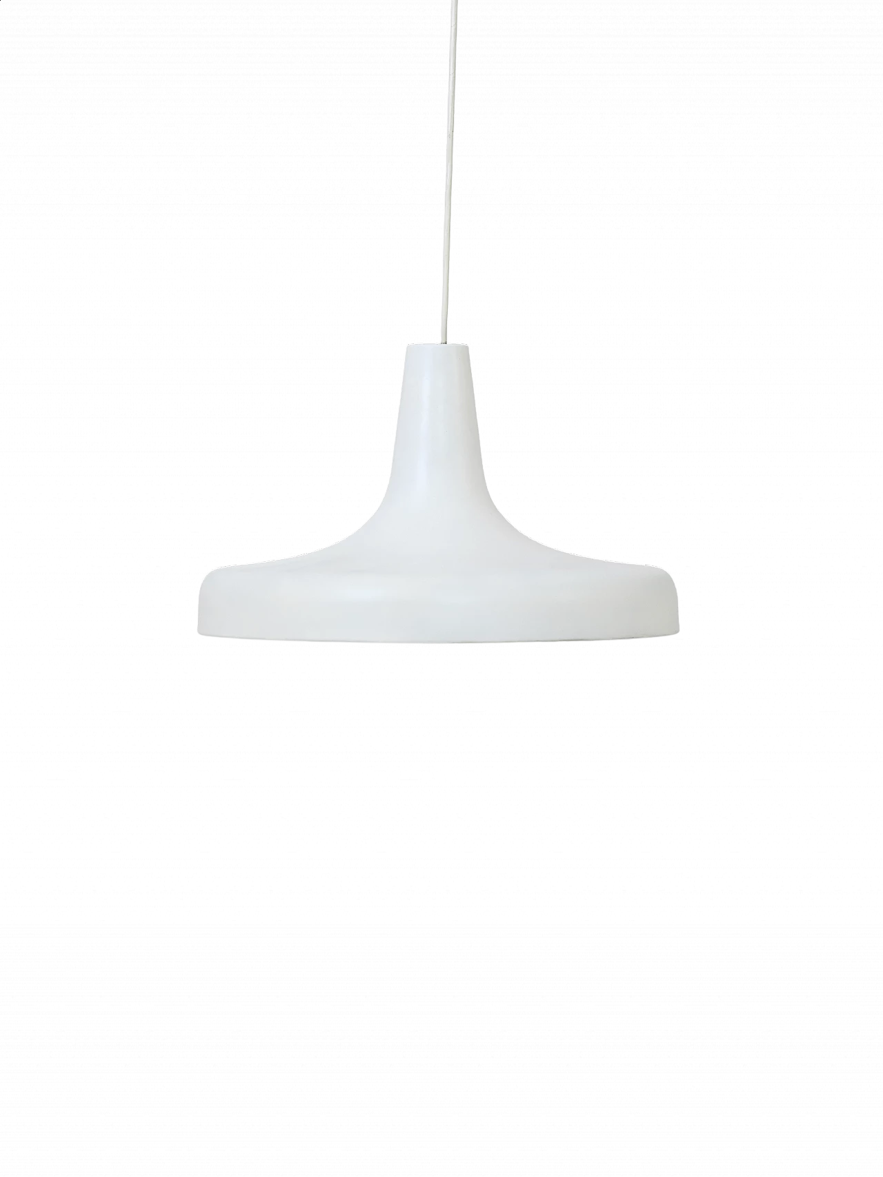 Lampada a sospensione in metallo bianco, anni '60 6