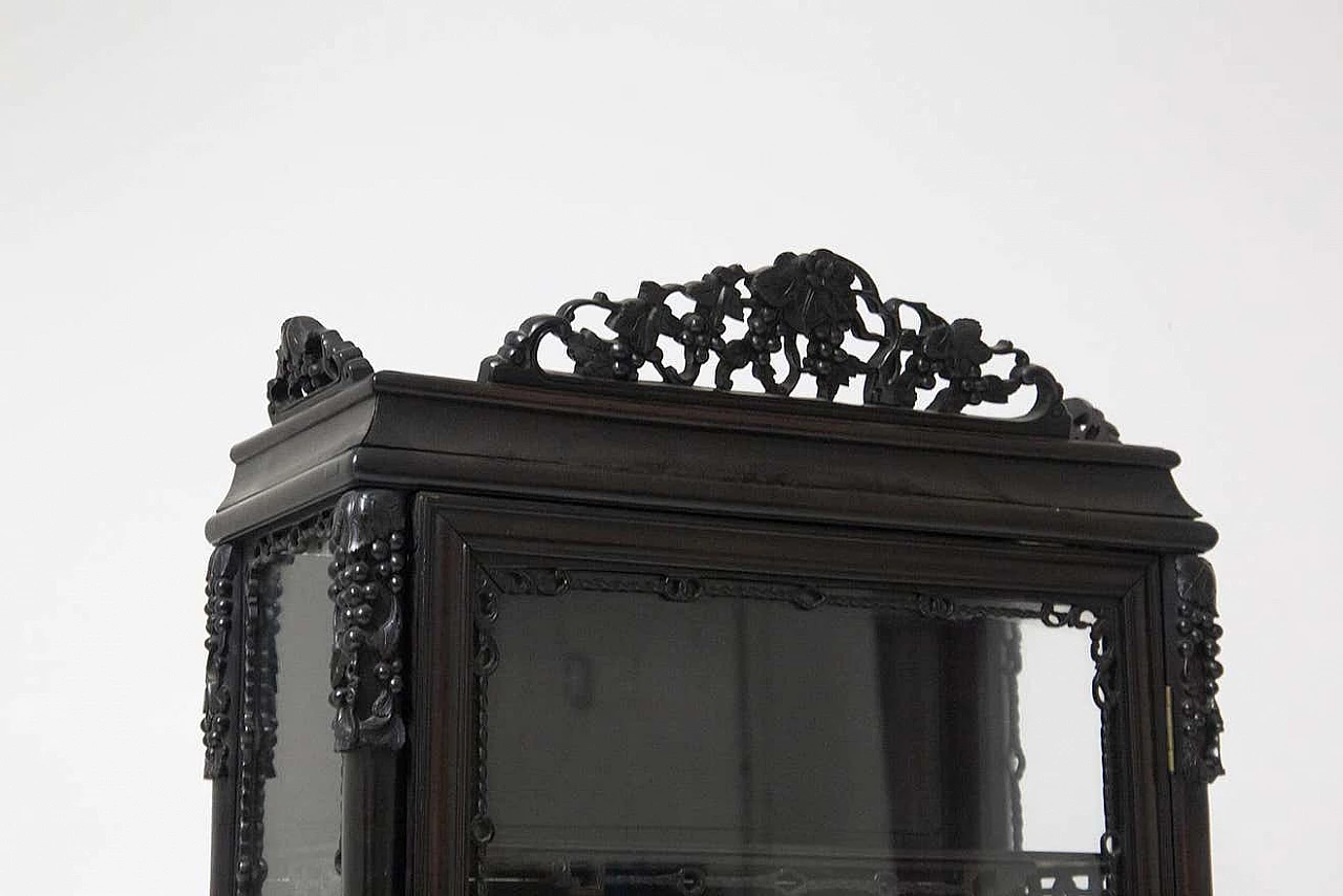 Vetrina coloniale in legno pregiato scuro, '800 3