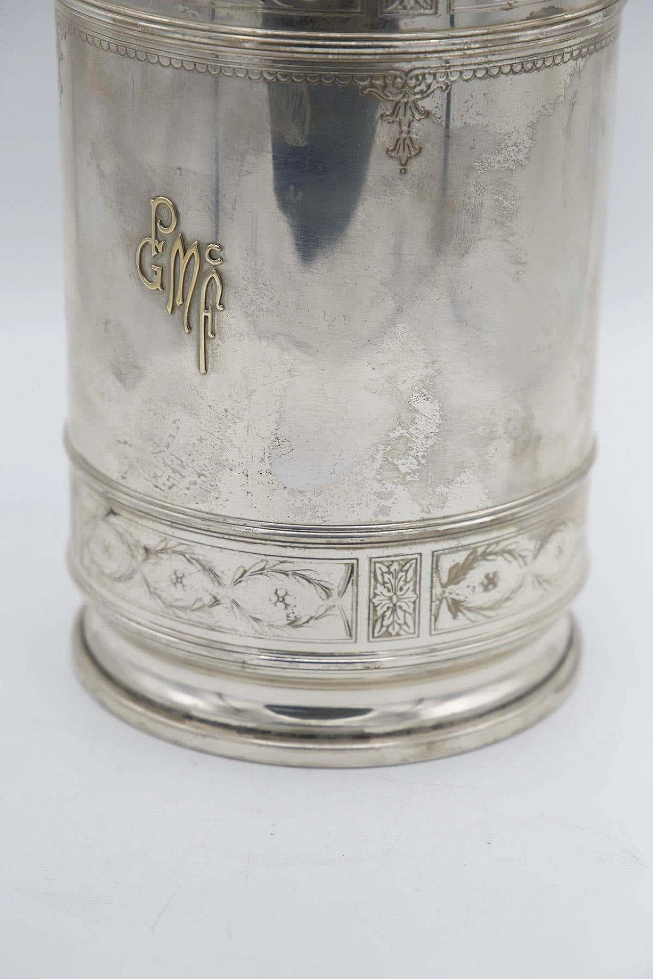 Sterling silver thermos flask with decorations for Cartier, early 20th century 11