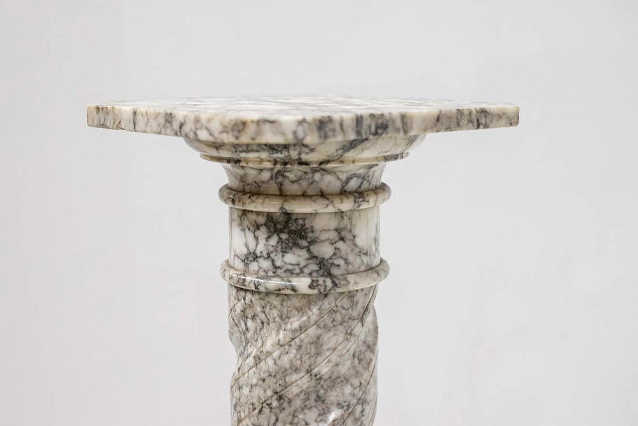 Sculpted grey marble column, 1940s 4