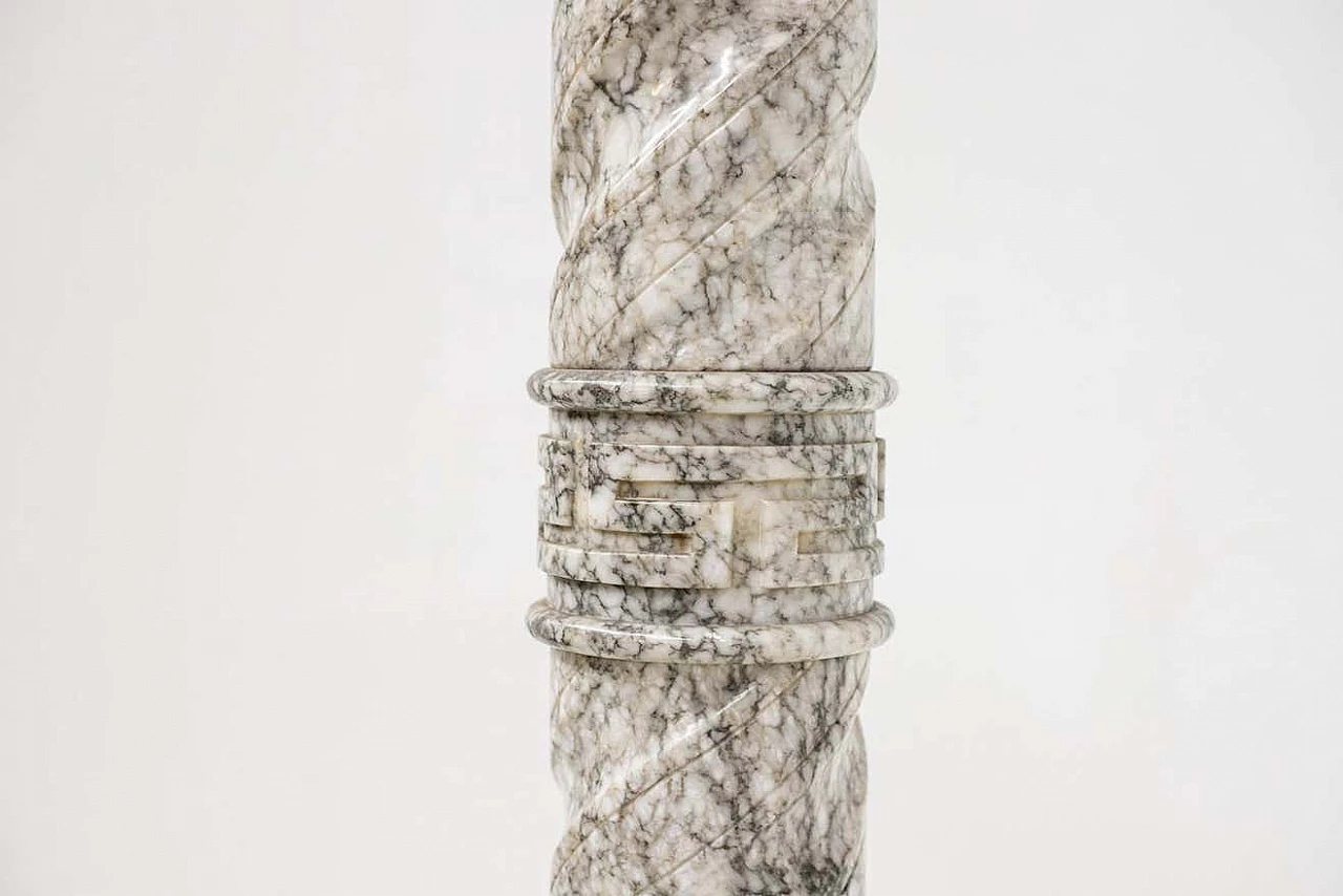 Sculpted grey marble column, 1940s 5