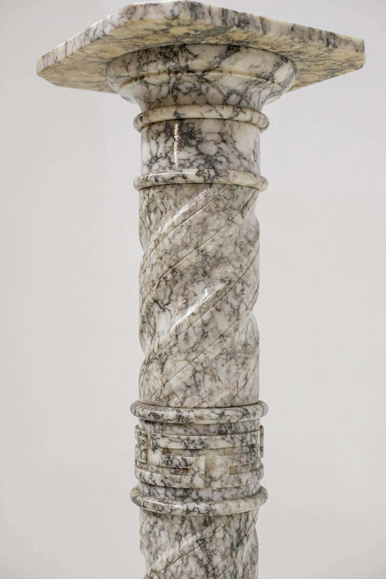Sculpted grey marble column, 1940s 6