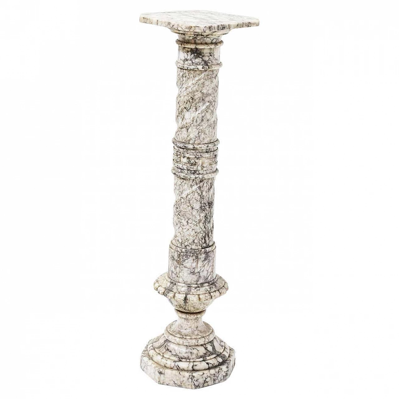 Sculpted grey marble column, 1940s 9