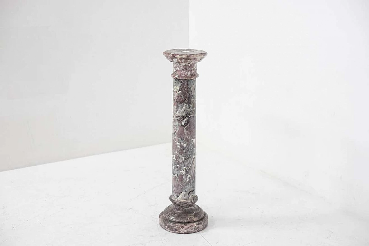 Colonna in marmo rosso e grigio, anni '40 7