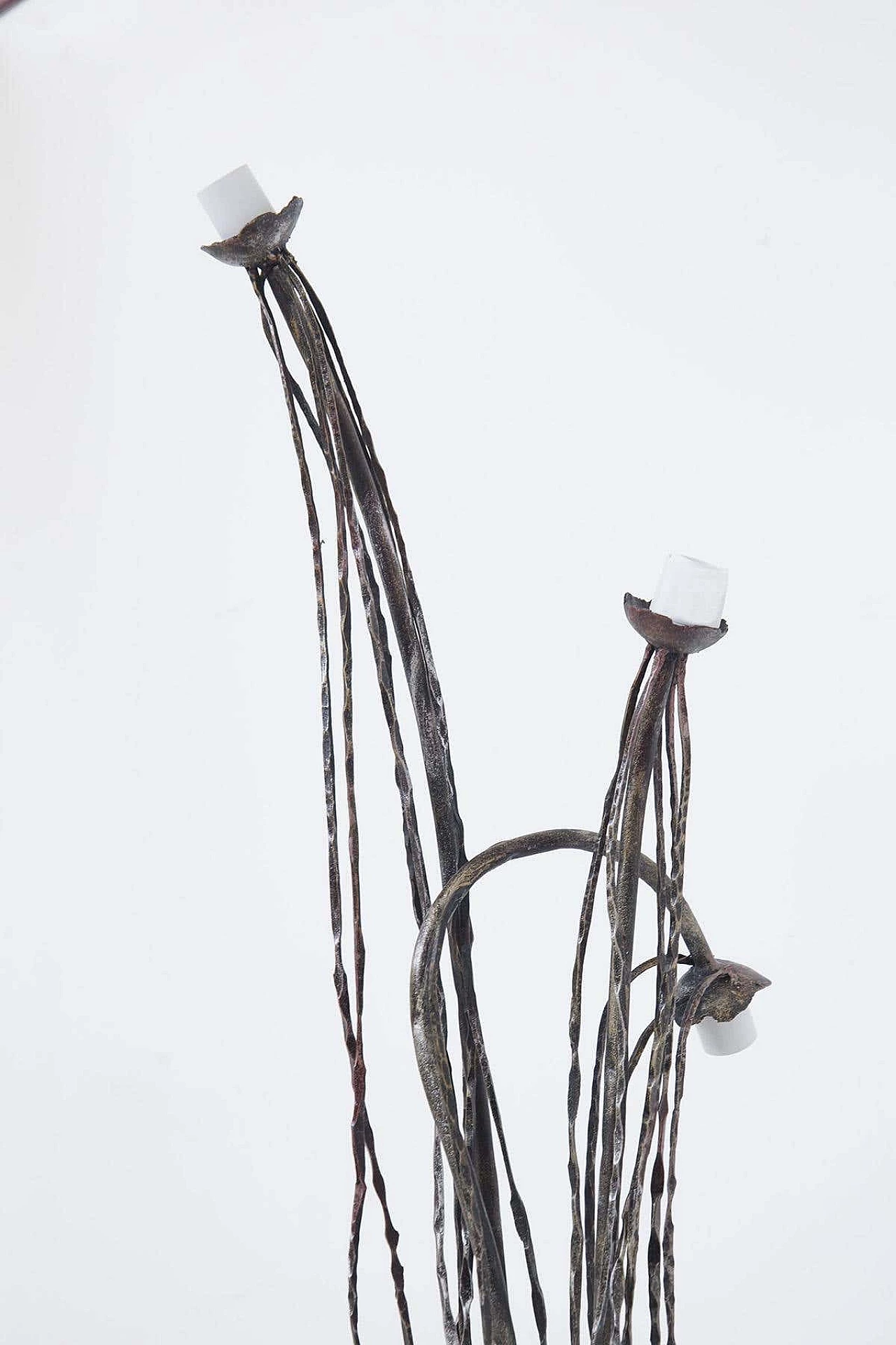 Brutalist wrought iron floor lamp by Salvino Marsura, 1970s 1