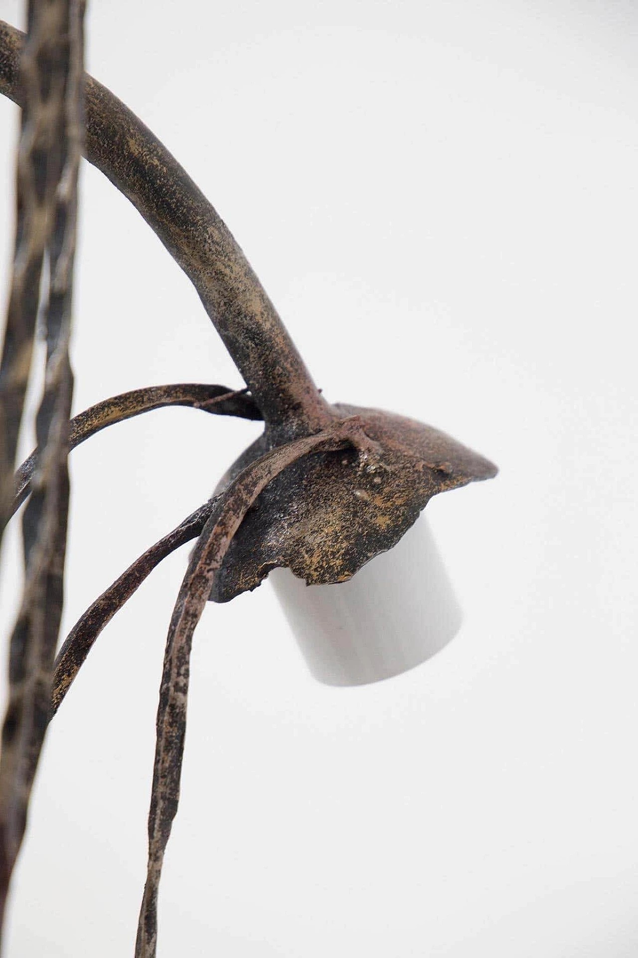 Brutalist wrought iron floor lamp by Salvino Marsura, 1970s 6