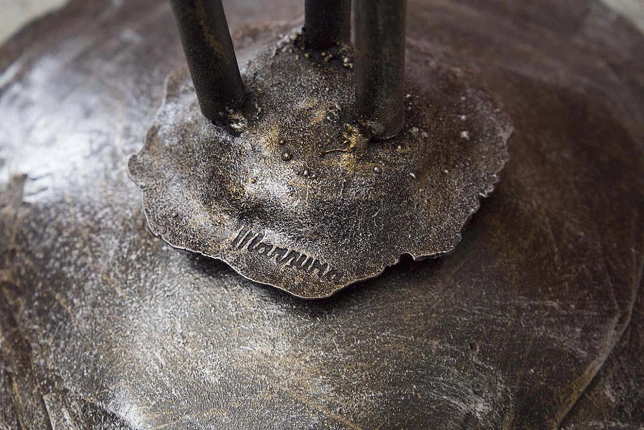 Brutalist wrought iron floor lamp by Salvino Marsura, 1970s 8