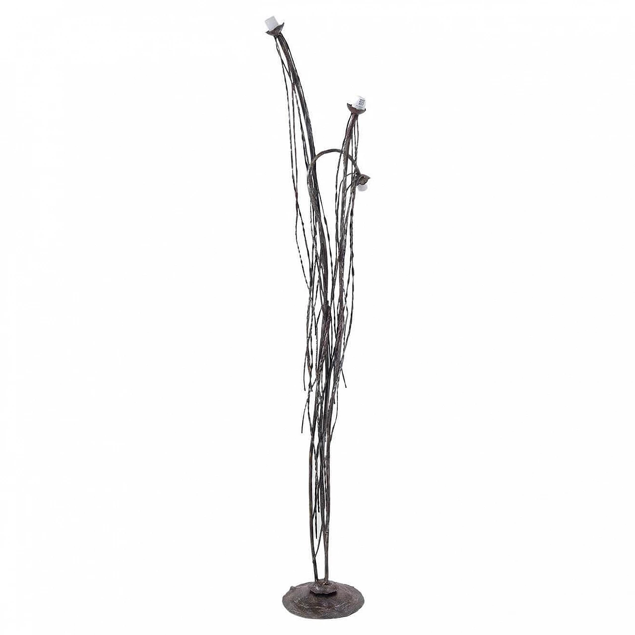 Brutalist wrought iron floor lamp by Salvino Marsura, 1970s 9