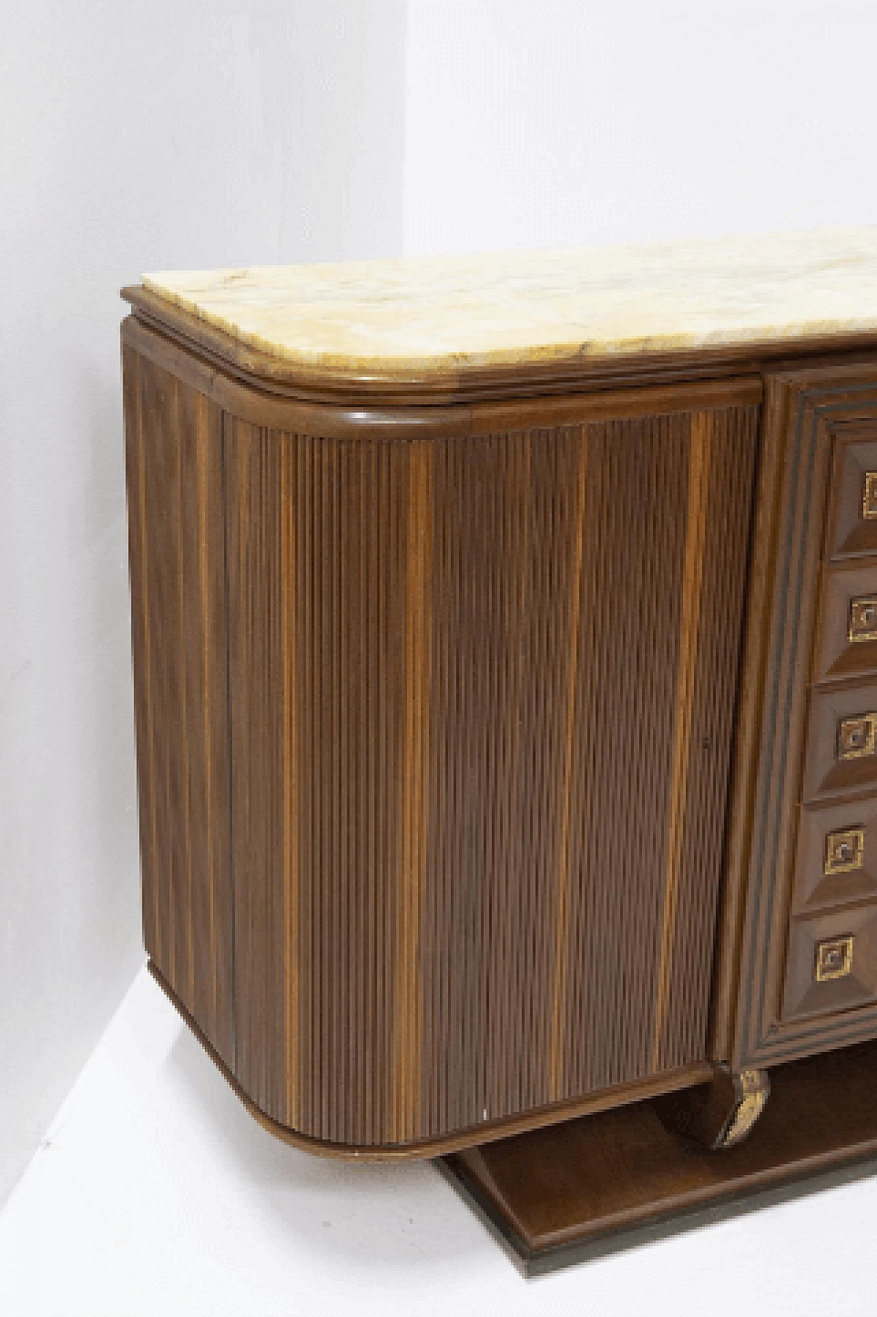 Wood sideboard with marble top by Gino Rancati, 1950s 4