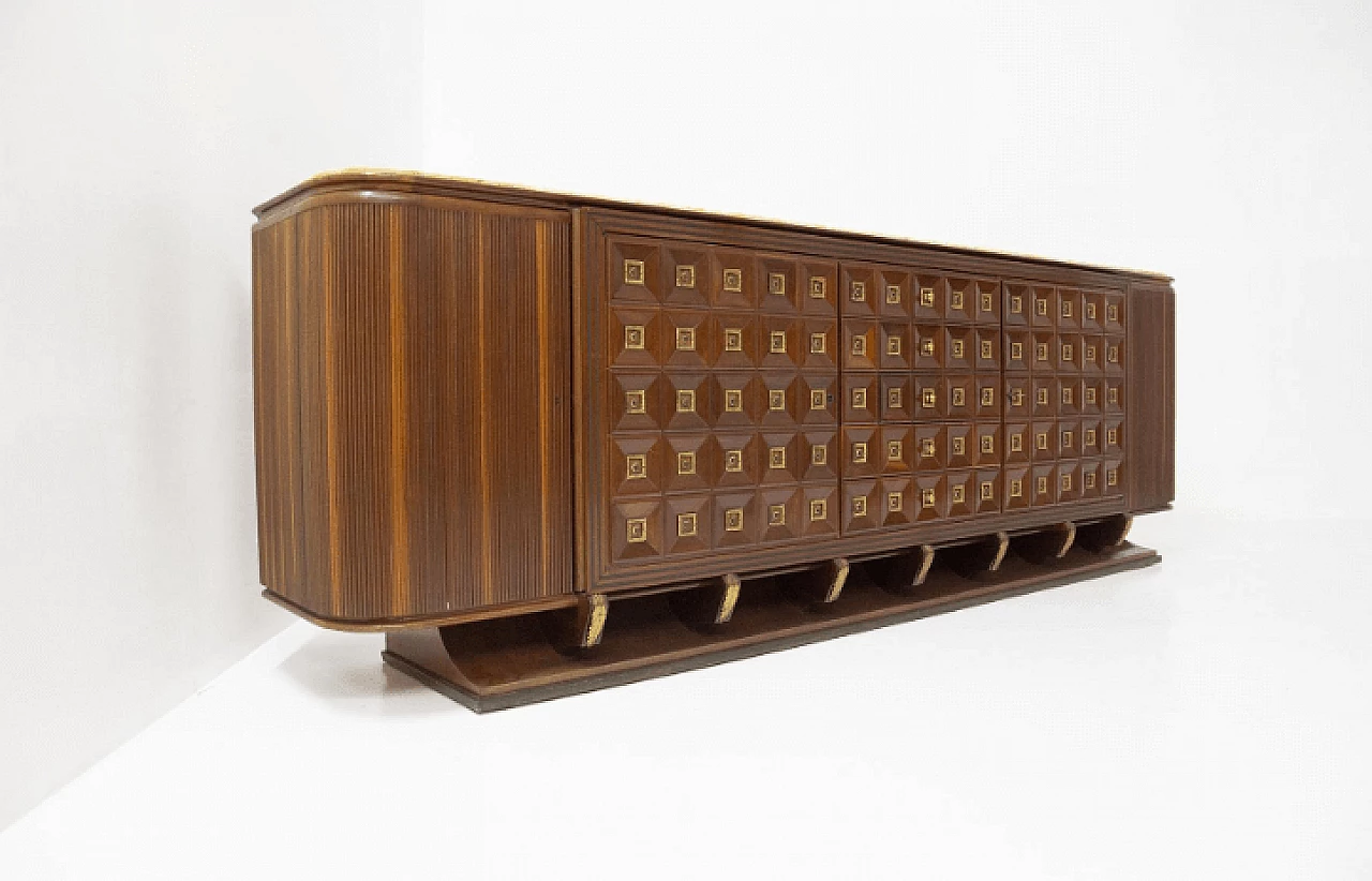 Wood sideboard with marble top by Gino Rancati, 1950s 5
