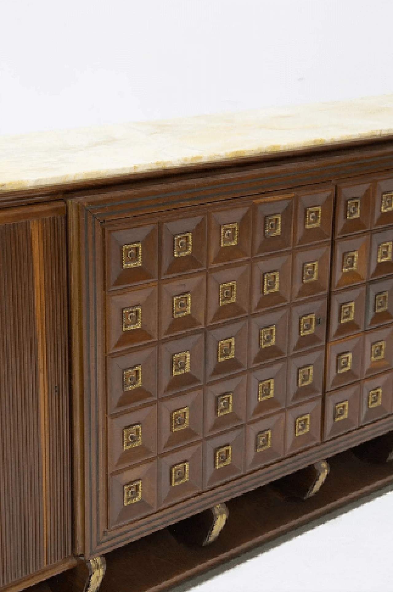 Credenza in legno con piano in marmo di Gino Rancati, anni '50 6