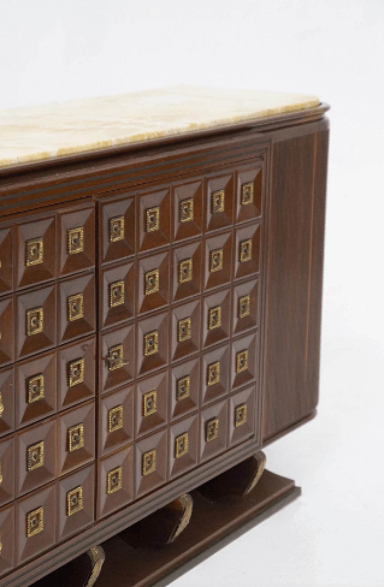 Credenza in legno con piano in marmo di Gino Rancati, anni '50 7