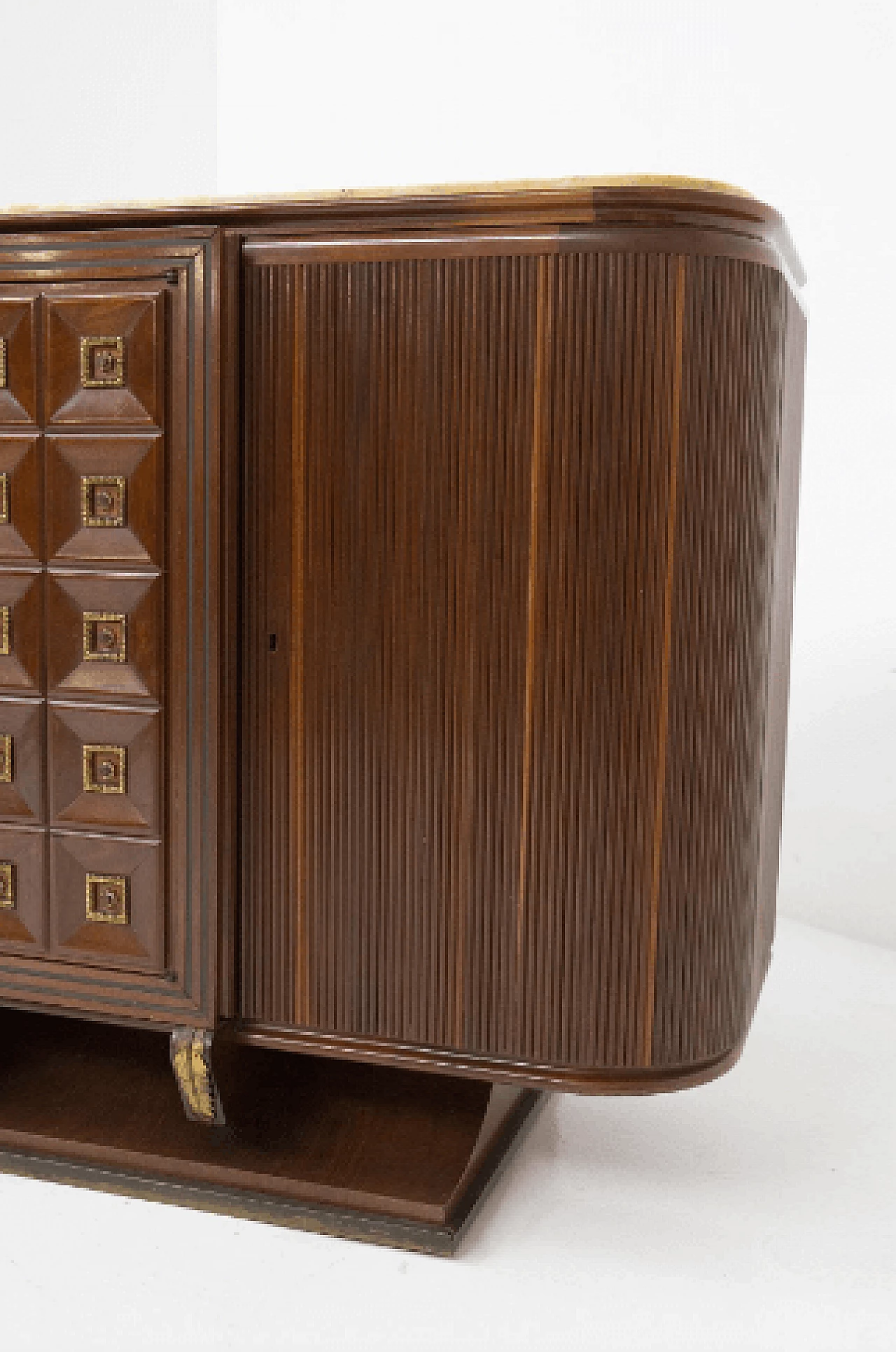 Credenza in legno con piano in marmo di Gino Rancati, anni '50 8