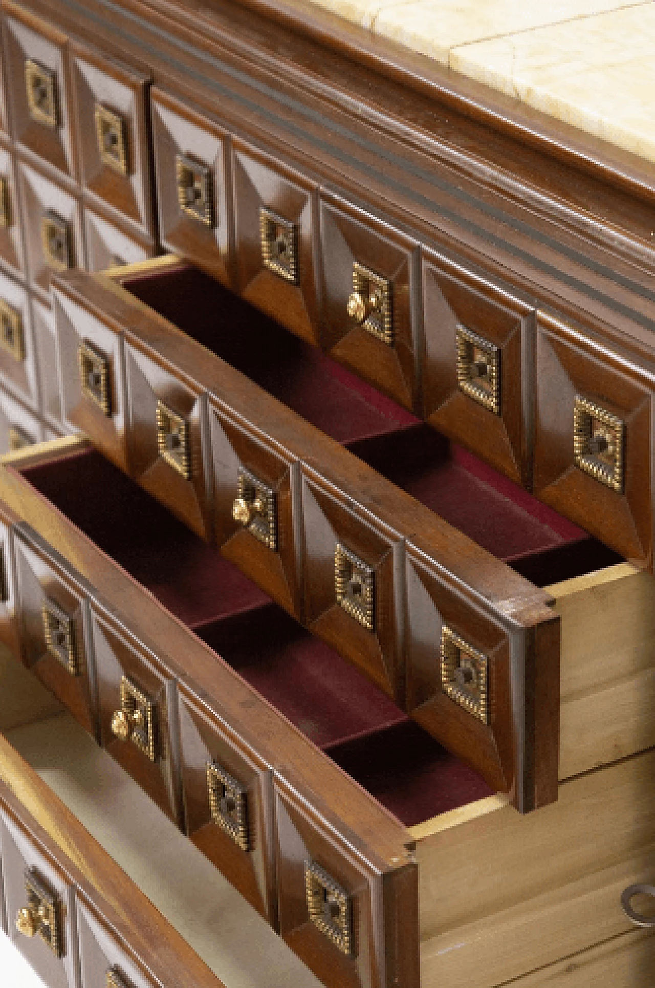 Credenza in legno con piano in marmo di Gino Rancati, anni '50 11