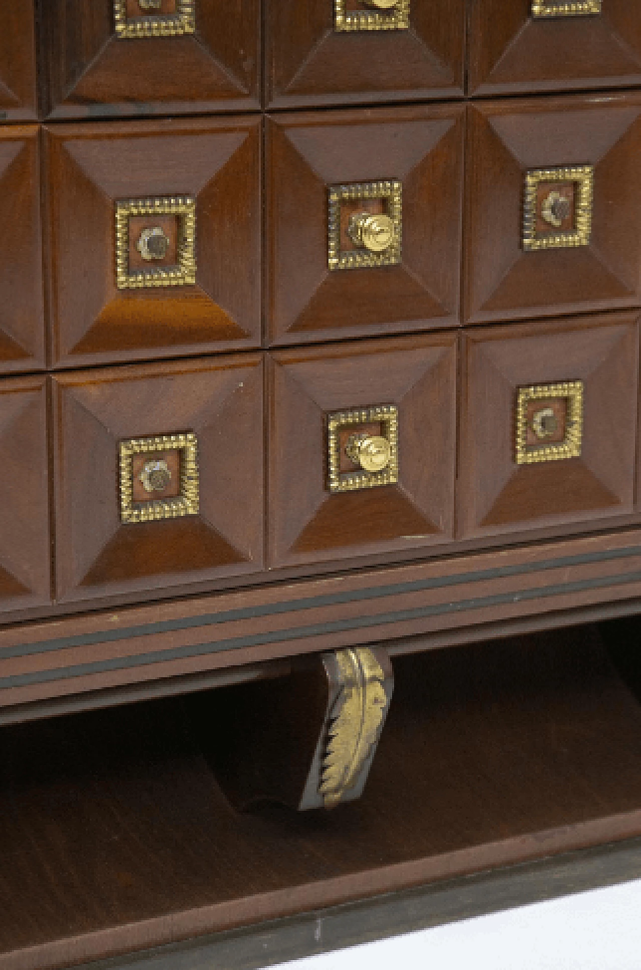 Credenza in legno con piano in marmo di Gino Rancati, anni '50 13