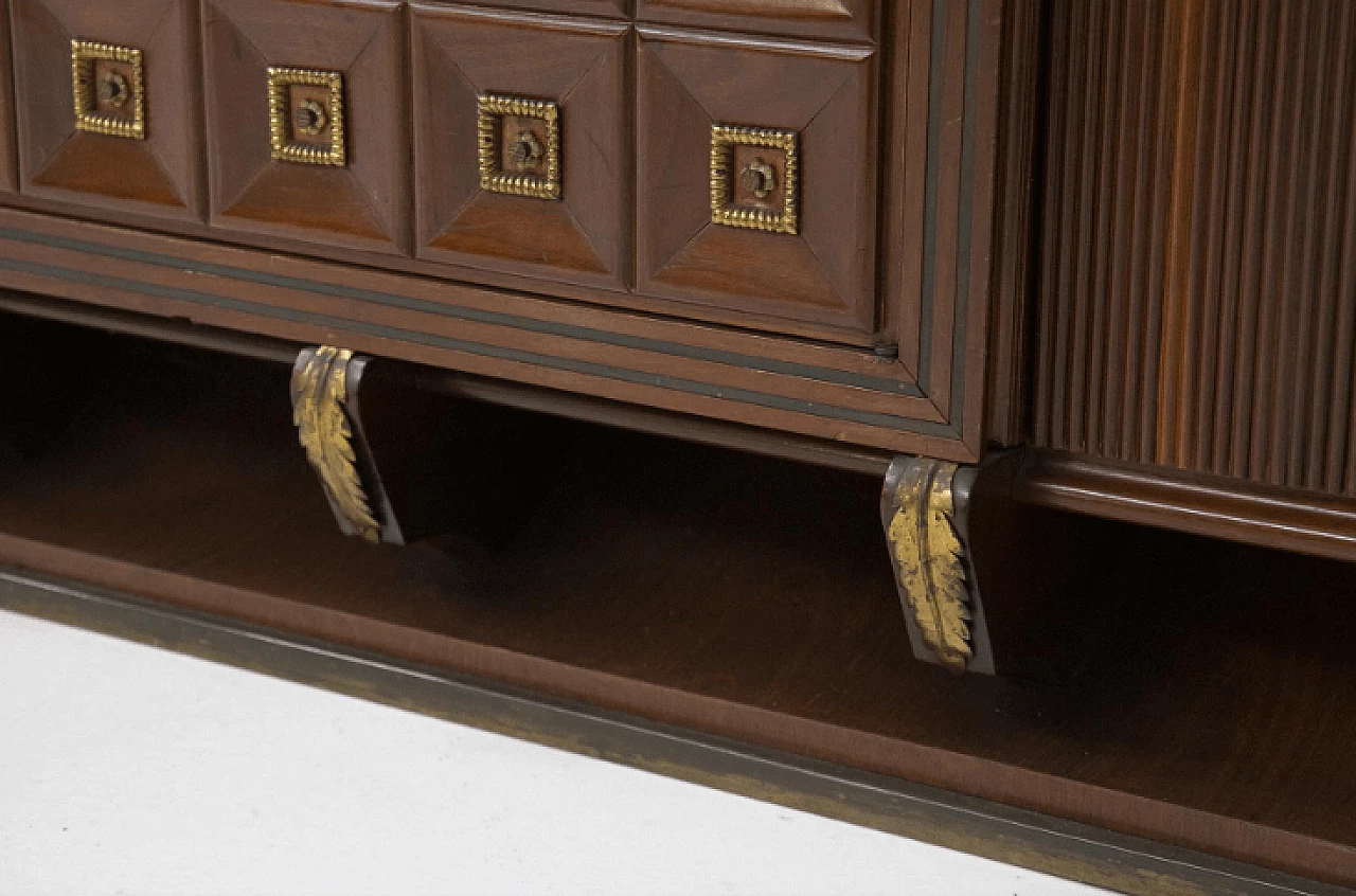 Credenza in legno con piano in marmo di Gino Rancati, anni '50 14